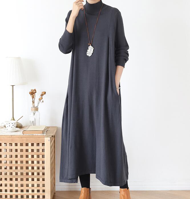 A-line Knit Long Women Dresses AMT962328 VPPBUY shop