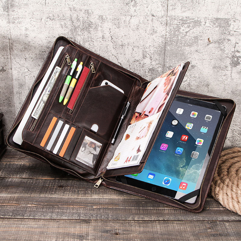 Leather Portfolio for iPad 12.9 Tablet Case, Padfolio Binder iPad Case, File Organizer Notebook Folders, Business Briefcase, Personalized For Gift VPPBUY shop