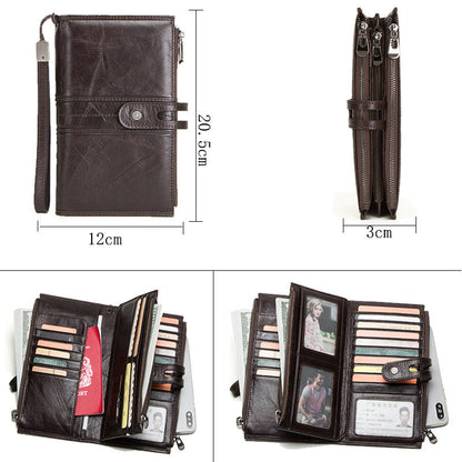 Men's Leather Wallet Leather Purse Hand Bag Clutch Bag Card Package Storage Bag For Unisex VPPBUY shop