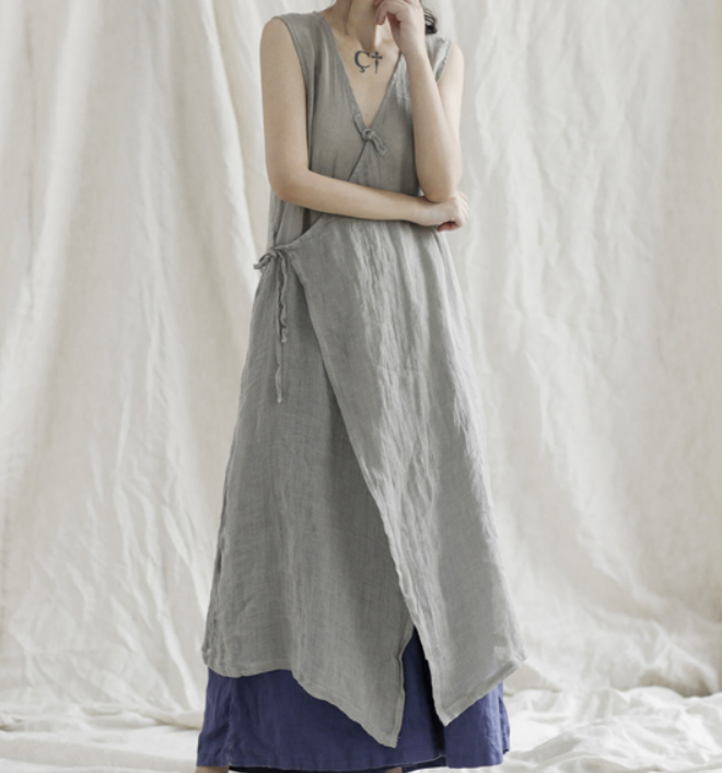 Long Sleeveless Line Women Dress YM201229 VPPBUY shop