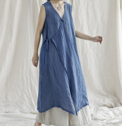 Long Sleeveless Line Women Dress YM201229 VPPBUY shop