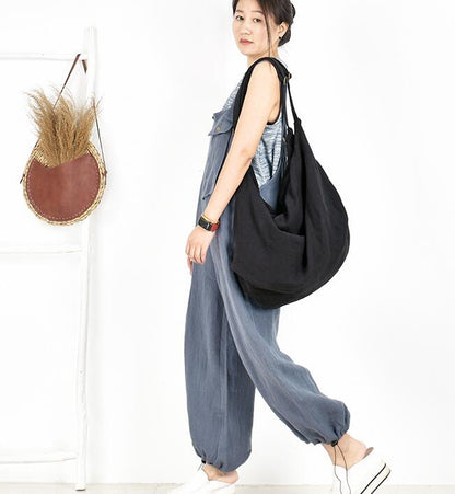 Casual Large Washed Linen Women Travel Bag Single Shoulder Bag VPPBUY shop