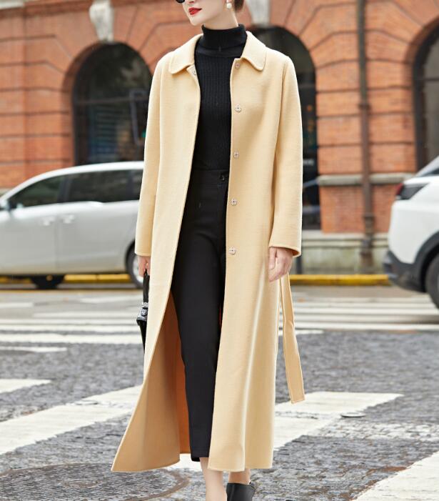 Winter Woolen Coat, Handmade Long Warm Coat, Women Wool Coat Jacket 07653 VPPBUY shop