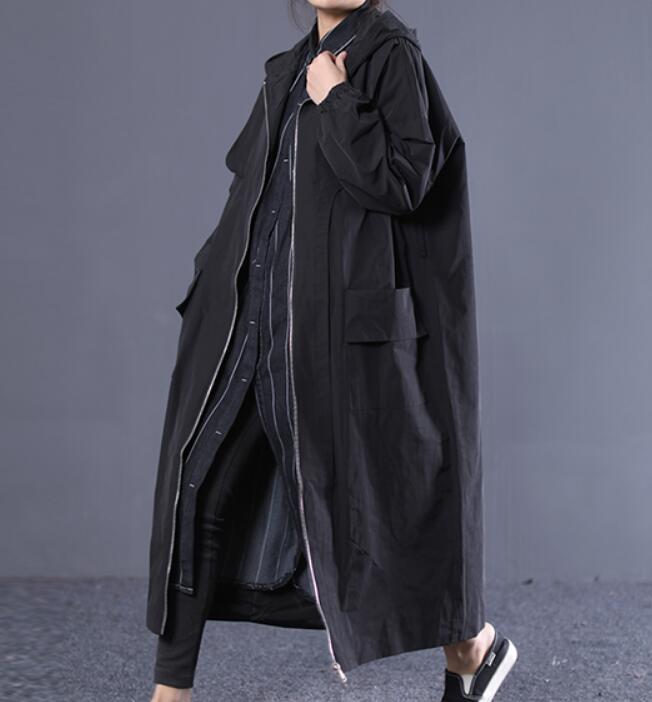 Long Hooded Casual Coat Loose A line Parka Plus Size Coat Jacket VPPBUY shop