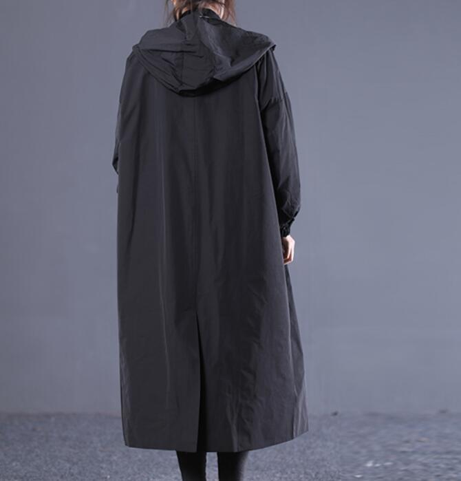 Long Hooded Casual Coat Loose A line Parka Plus Size Coat Jacket VPPBUY shop