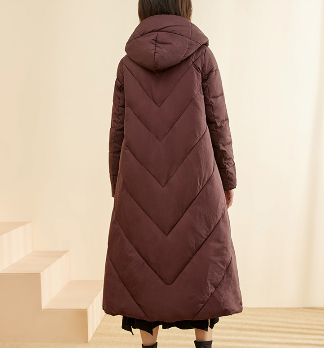 A-Line Long Winter Puffer Coat Duck Down Jacket, Hooded Down Jacket Women 80022 VPPBUY shop