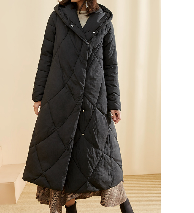 A-Line Long Winter Puffer Coat Duck Down Jacket, Hooded Down Jacket Women 80022 VPPBUY shop