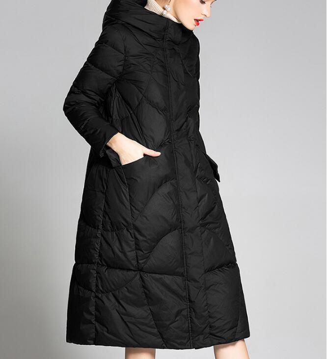 Long Loose Women Down Puffer Coat Hooded Winter Loose 90% Duck Down Jackets 5501 VPPBUY shop