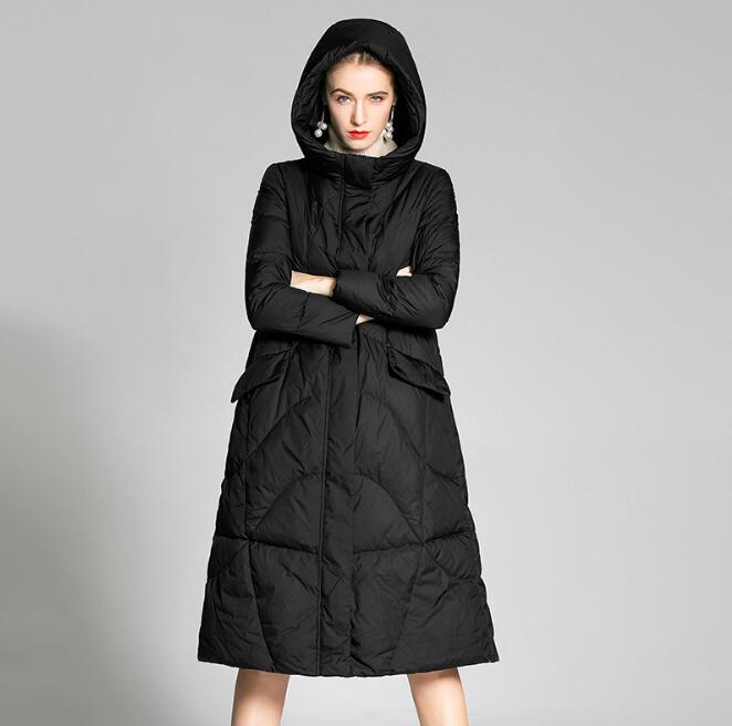 Long Loose Women Down Puffer Coat Hooded Winter Loose 90% Duck Down Jackets 5501 VPPBUY shop