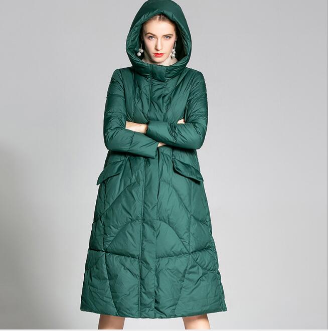 Long Loose Women Down Puffer Coat Hooded Winter Loose 90% Duck Down Jackets 5501 VPPBUY shop