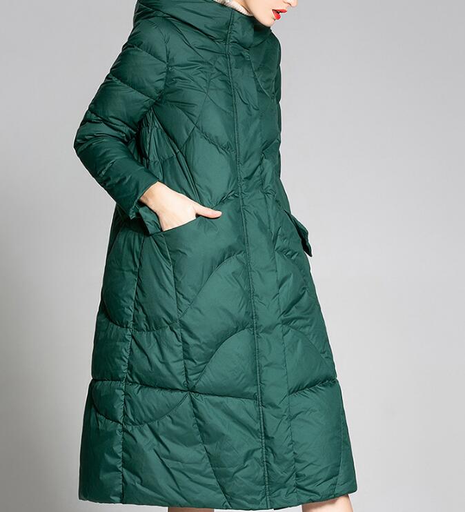 Long Loose Women Down Puffer Coat Hooded Winter Loose 90% Duck Down Jackets 5501 VPPBUY shop