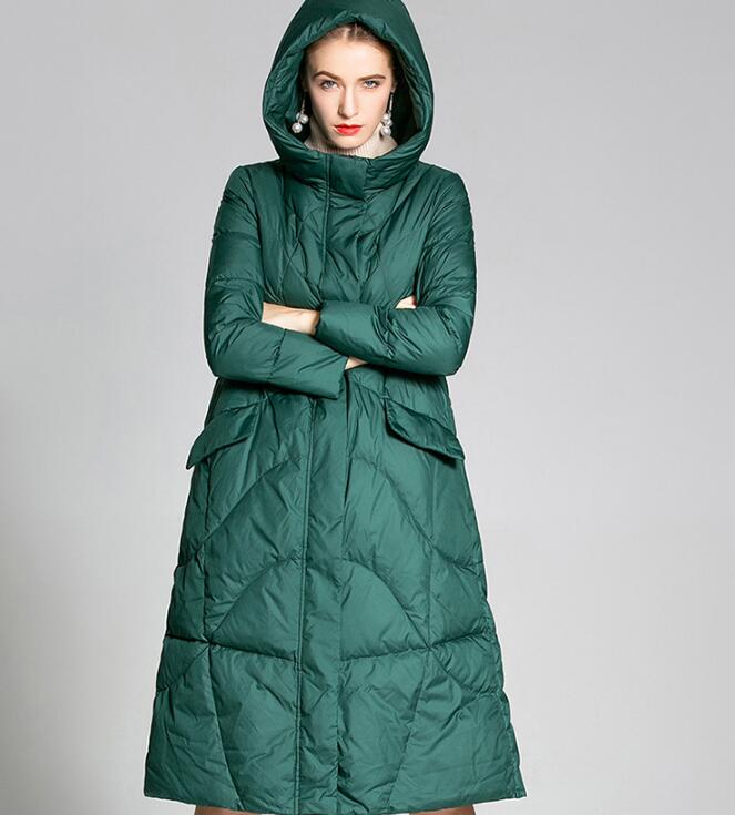 Long Loose Women Down Puffer Coat Hooded Winter Loose 90% Duck Down Jackets 5501 VPPBUY shop