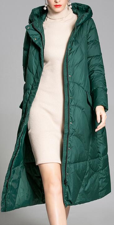 Long Loose Women Down Puffer Coat Hooded Winter Loose 90% Duck Down Jackets 5501 VPPBUY shop