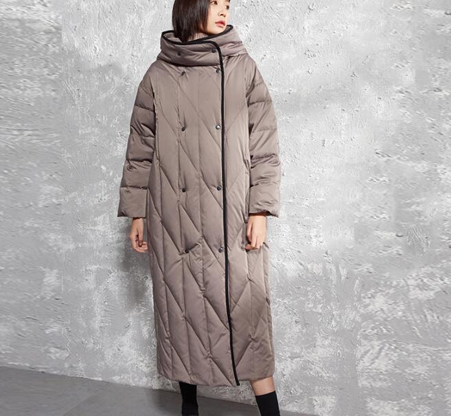 Hooded Women Winter Puffer Coat,Loose Thick 90% Duck Down Jackets, Warm Long Down Coat 5512 VPPBUY shop