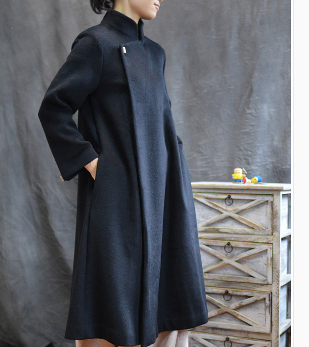 Long Black Women Winter Black Long Women Wool Coat Jacket 1005 VPPBUY shop