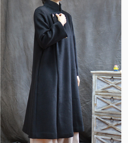 Long Black Women Winter Black Long Women Wool Coat Jacket 1005 VPPBUY shop