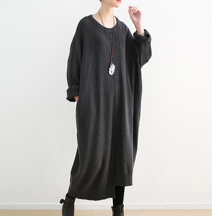 Knit Linen Loose Long Dresses Plus Size AMT962328 VPPBUY shop