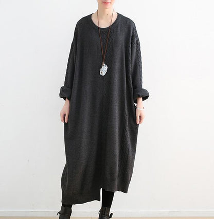 Knit Linen Loose Long Dresses Plus Size AMT962328 VPPBUY shop