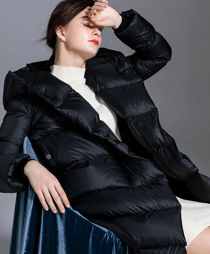 Loose Long Women Down Coat Winter Loose 90% Hooded Duck Down Jackets 2200 VPPBUY shop