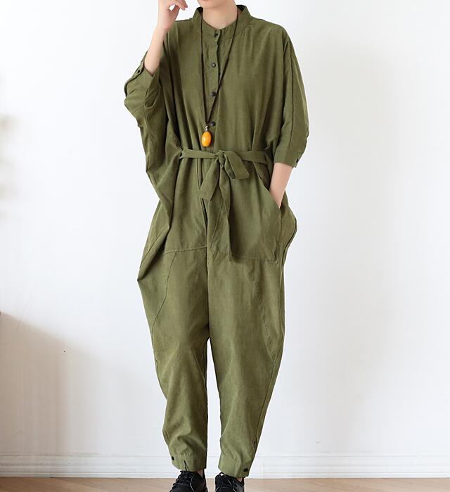 Waist Belt Loose Cotton Women Casual Jumpsuits PZ97251 VPPBUY shop