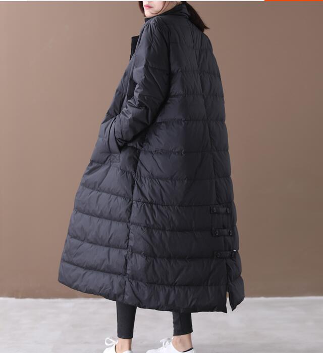 Long Winter Puffer Down Jacket Deep Side Pockets Women Down Coats 2200 VPPBUY shop