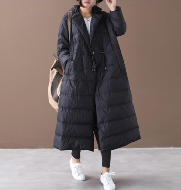 Long Winter Puffer Down Jacket Deep Side Pockets Women Down Coats 2200 VPPBUY shop