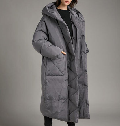 Long Loose Plus size Hooded Down Jacket Women Down Coats VPPBUY shop