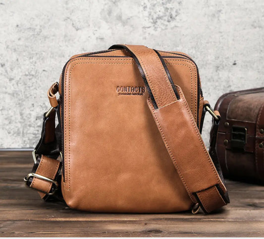 Personalized Men's Leather Shoulder Bag, Messenger Bag Crossbody bag, Gift for Him VPPBUY shop