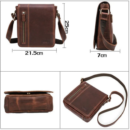 Men's Leather Shoulder Bag, Messenger Bag Crossbody bag,Personalized Retro Leather Bag Gift for Him VPPBUY shop