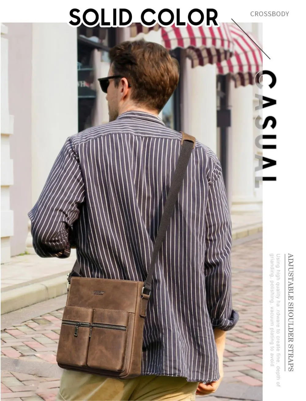 Men's Leather Shoulder Bag, Crossbody bag,Personalized  Messenger Bag Retro Leather Bag Gift for Him VPPBUY shop