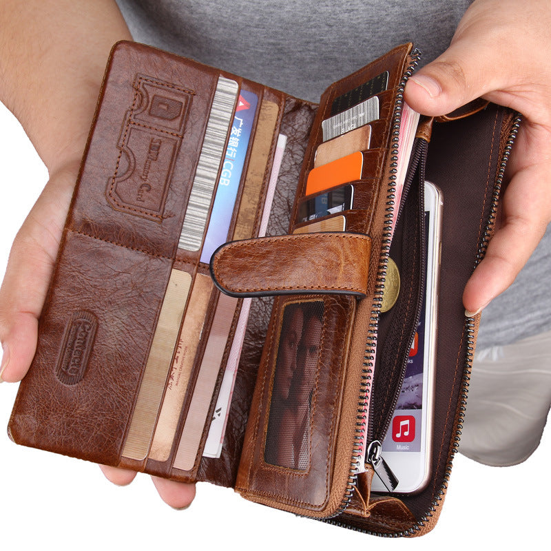 Men's Leather Wallet Purse Card Package Hand Bag Clutch Bag Storage Bag For Gift VPPBUY shop