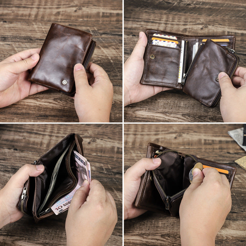 Men's Leather Wallet Purse Card Package Hand Bag Clutch Bag Storage Bag For Gift VPPBUY shop