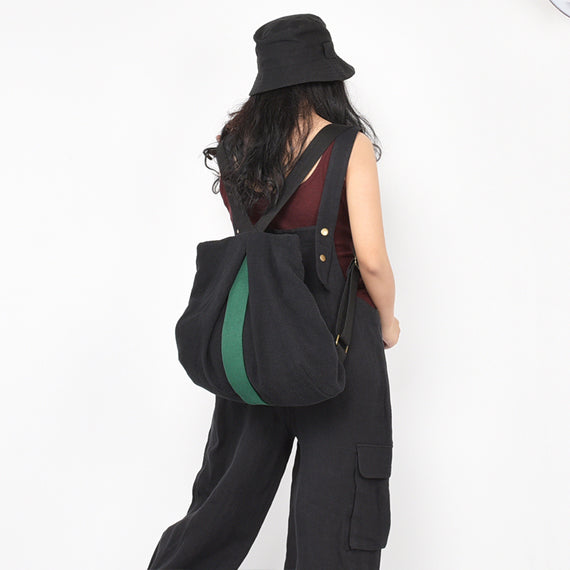 Black Green Color Block Simple Style Women Backpack Shoulder Bag VPPBUY shop