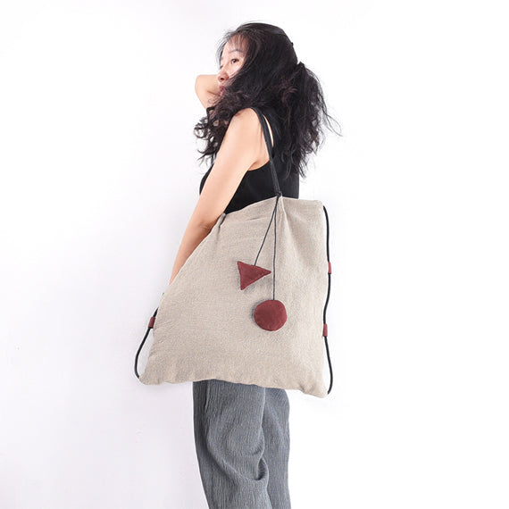 Cotton Linen Women Large Bag Simple Style Women Backpack Shoulder Bag VPPBUY shop