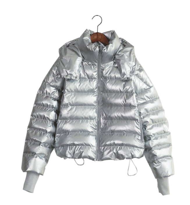 Shiny Hooded Short Women Winter Loose Down Jacket Women Down Coats Any Size VPPBUY shop