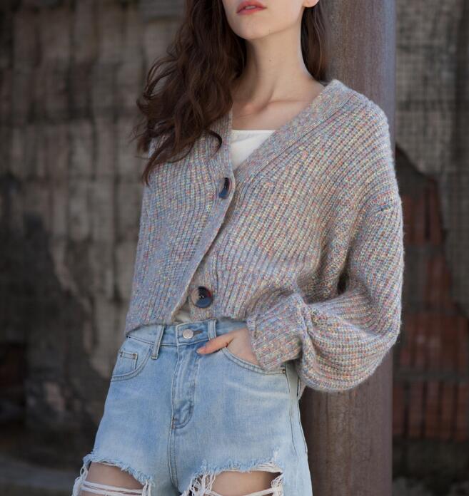 loose cardigan Short Style Women Tops Woolen Knit Sweater VPPBUY shop