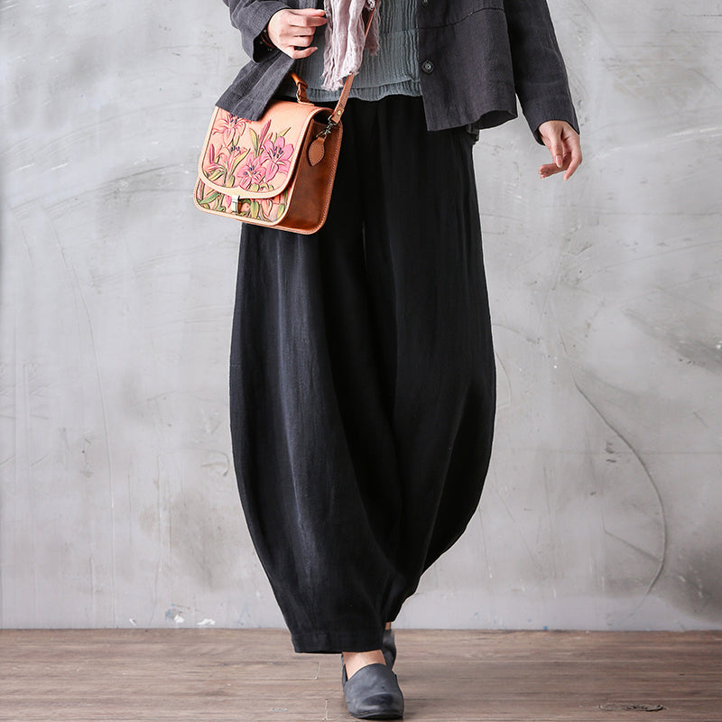 Women Casual Linen Cotton Wide Leg Pants BZ981103 VPPBUY shop