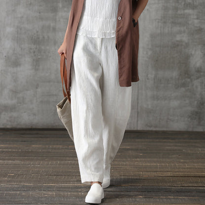 Women Casual Wide Leg Linen Cotton Pants BZ981105 VPPBUY shop