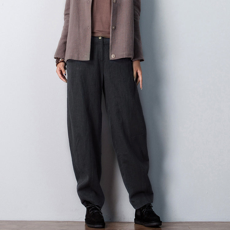 Women Casual Wide Leg Linen Cotton Pants BZ981105 VPPBUY shop