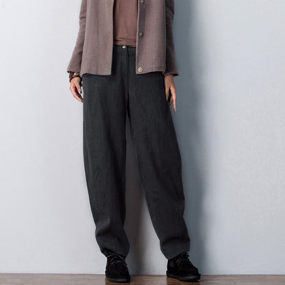 Women Casual Wide Leg Linen Cotton Pants BZ981105 VPPBUY shop