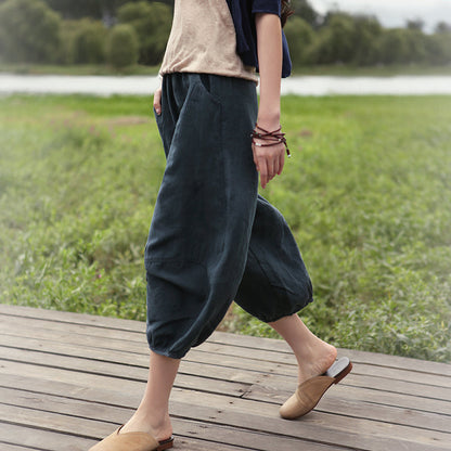 Summer Women Casual Linen Wide Leg Pants BZ981102 VPPBUY shop