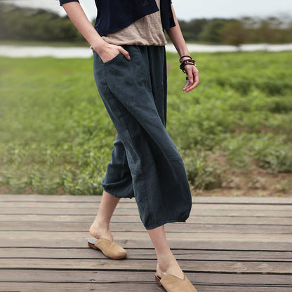 Summer Women Casual Linen Wide Leg Pants BZ981102 VPPBUY shop