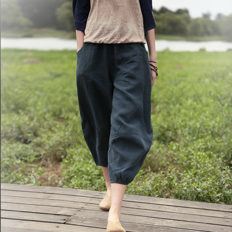 Summer Women Casual Linen Wide Leg Pants BZ981102 VPPBUY shop