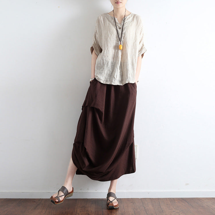 Casual Summer Women Skirts Women Skirts Women Linen Cotton Skirts ATM962318 VPPBUY shop