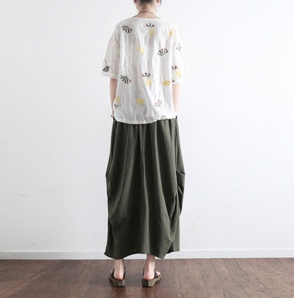 Casual Summer Women Skirts Women Skirts Women Linen Cotton Skirts ATM962326 VPPBUY shop