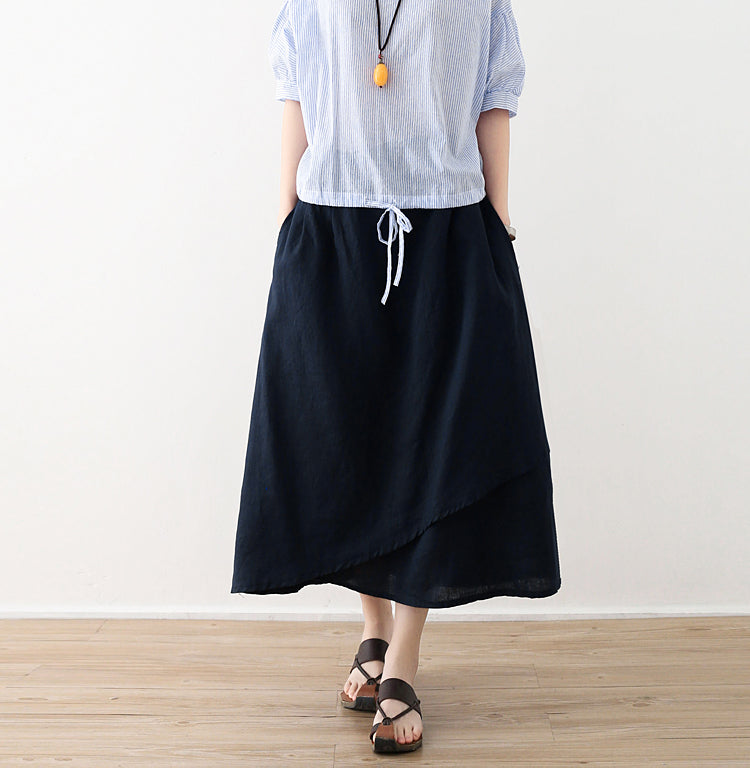 Casual Summer Women Skirts Women Skirts Women Linen Cotton Skirts ATM962328 VPPBUY shop