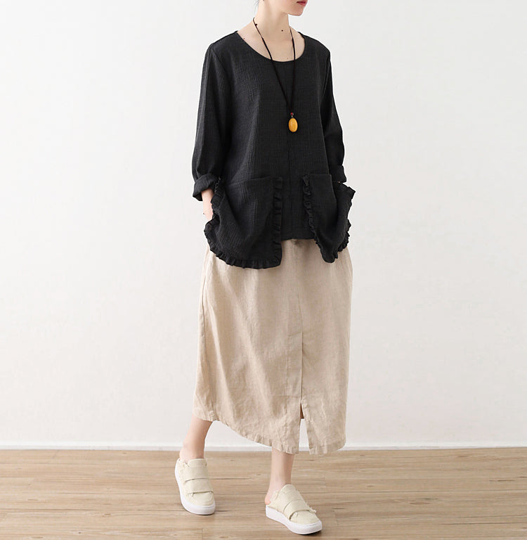 Casual Summer Women Skirts Women Skirts Women Linen Cotton Skirts ATM962332 VPPBUY shop