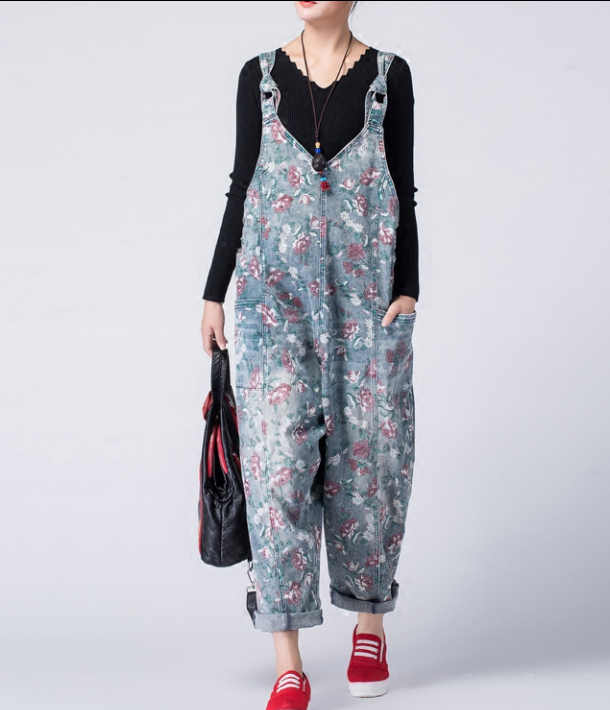 Casual Spring Summer Denim Overall Loose  Women Jumpsuits QYCQ05164 VPPBUY shop