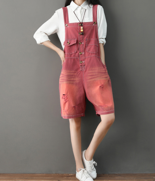 Denim Casual Spring Denim Overall Loose Short Women Jumpsuits QYCQ05112 VPPBUY shop