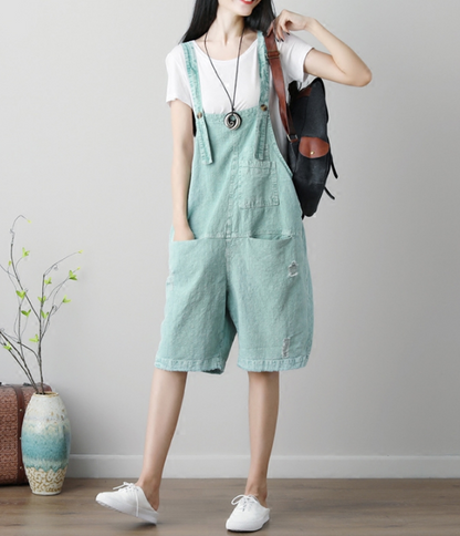 Denim Casual Spring Denim Overall Loose Short Women Jumpsuits QYCQ05119 VPPBUY shop